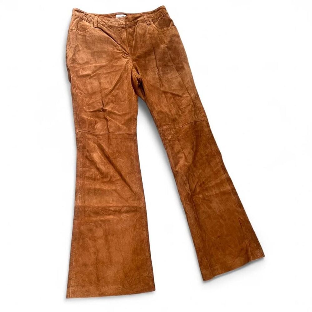 Y2K Boho Festival Suede Leather Flare Pants A12